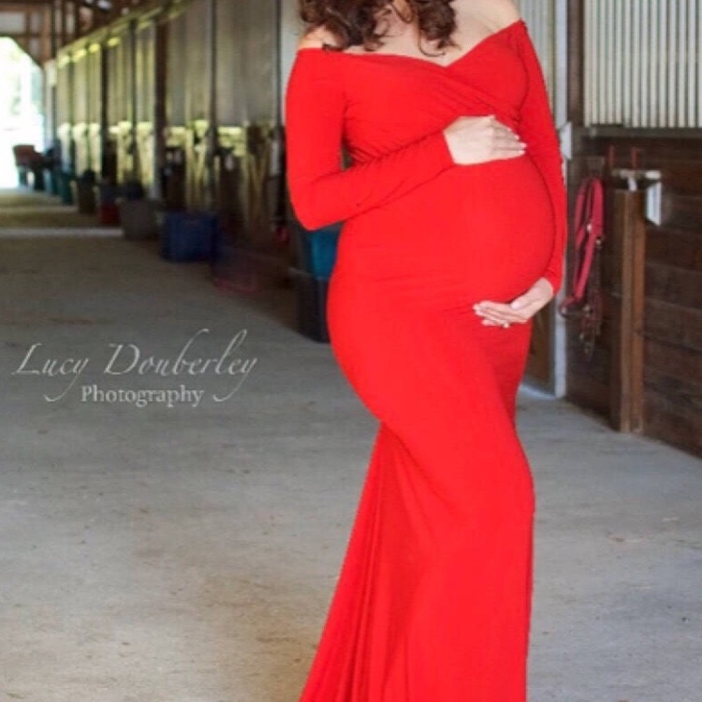 Royal blue maternity gown - Picture 4 of 6